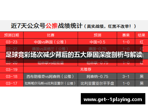 足球竞彩场次减少背后的五大原因深度剖析与解读